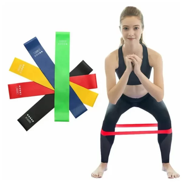 Kit de 5 Mini Faixas Elásticas Ideal p/ Exercício/Academia/Treino/Funcional/Mobilidade Em Casa-ENVIO IMEDIATO PARA TODO BRASIL - Imagem 6