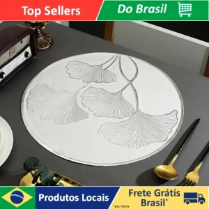 Conjunto de Jogo Americano Prata em Tecido Impermeável