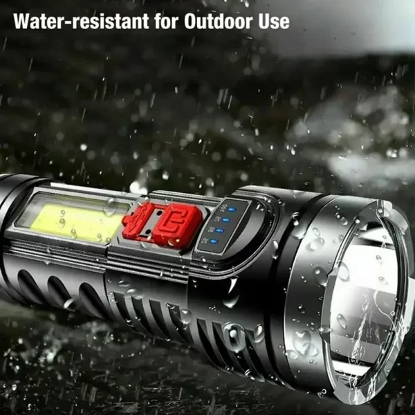 Lanterna Recarregável USB Alta Potência OSL COB Branca Forte Resistente Portátil Camping Emergência Iluminação LED Preto Longa - Imagem 5