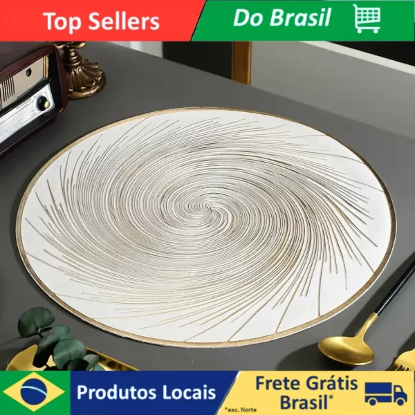 Conjunto 4 Peças Jogo Americano Tecido Impermeavel Poliester Antiderrapante Jantar Mesa Cozinha