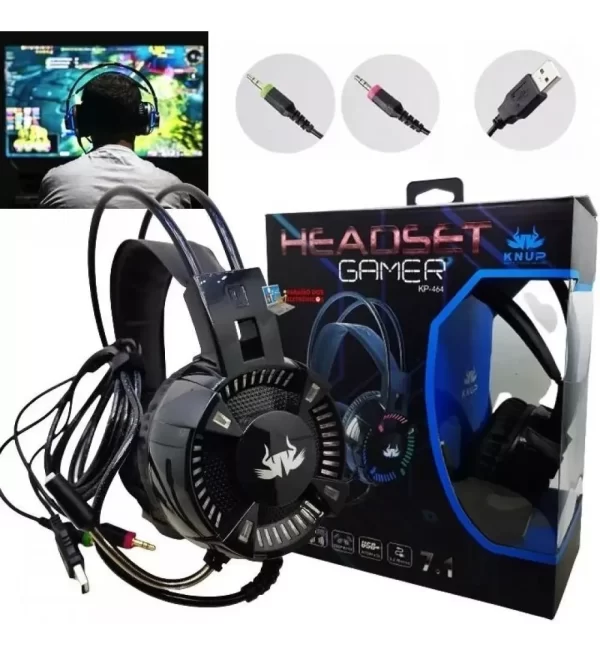 Fone de Ouvido Gamer Headset Para PC PS4 PS3 Xbox One e Celular Som Surround Microfone de Alta Qualidade Confortável e Ideal - Imagem 4