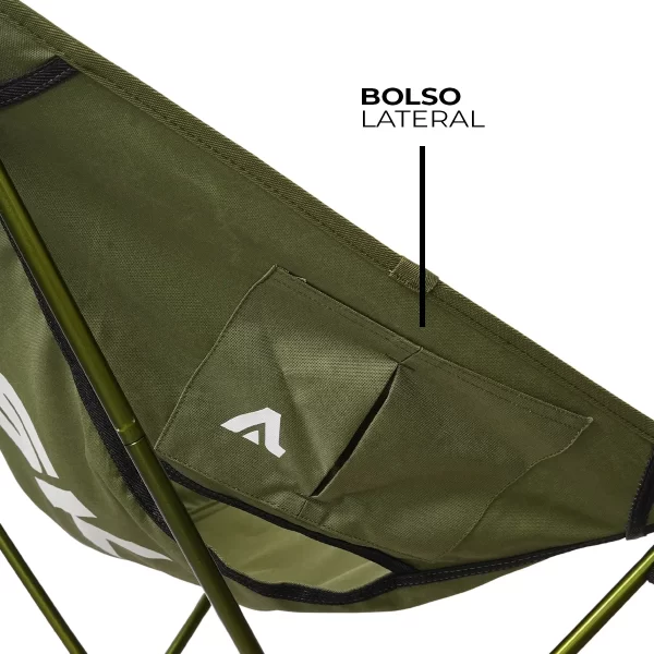 Cadeira BASK Portátil Extra Grande em Alumínio – Leve, Confortável, Dobrável e Resistente p/ Camping, Pesca, Praia e Lazer150kg - Imagem 4
