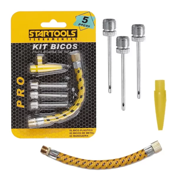 KIT BICOS PARA INFLAR ENCHER BOLAS PISCINAS E INFLAVEIS - 5 PEÇAS - Imagem 3