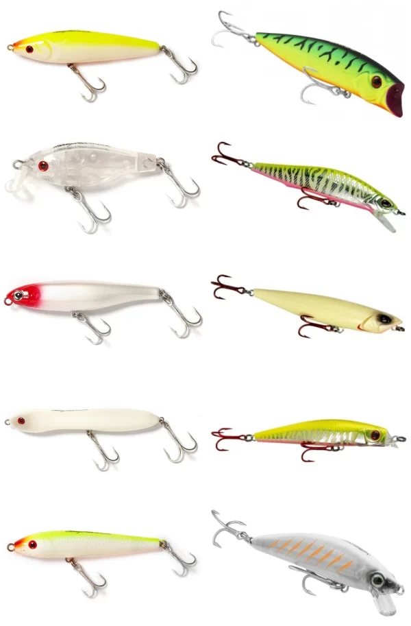Seleção 10 Iscas Lucky by Nelson Nakamura Marine by Johnny Hoffmann Tucunaré Traíra Robalo