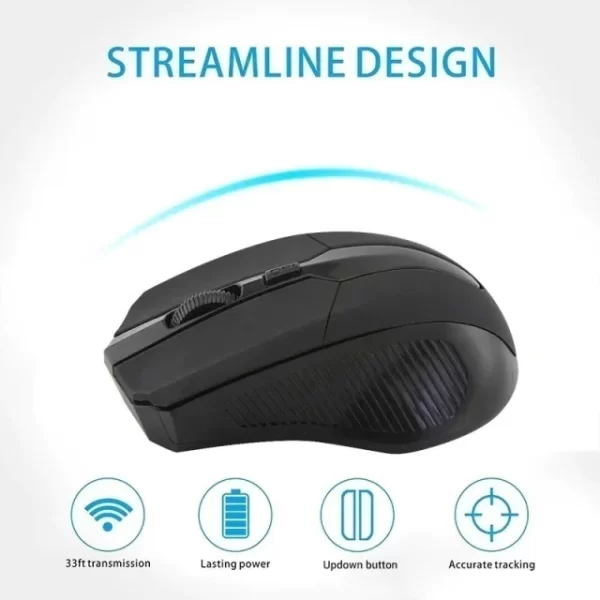 Mouse Sem Fio Para Notebook Pc Gamer Usb Optico G10 Escritório Desktop Sitemas Windows Computador Jogos Multimídia - Imagem 5
