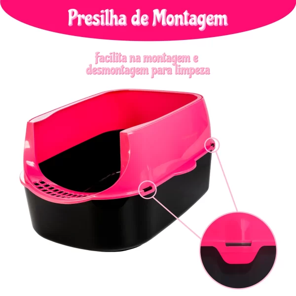 Caixa de Areia para Gatos Grandes Desmontável + Pá Higiênica + Potes de Ração - Imagem 4