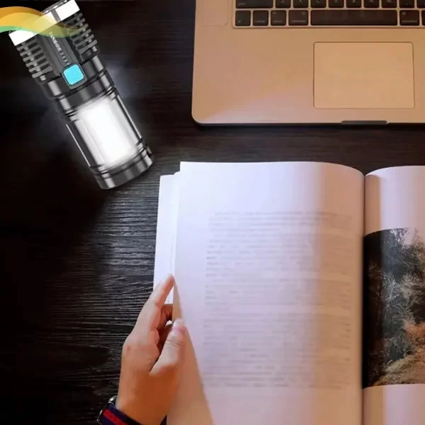 Lanterna LED Recarregável 4LED para Acampamento Visão Ampla Máxima Visibilidade e Confiabilidade Ideal para Atividades Noturnas - Imagem 2