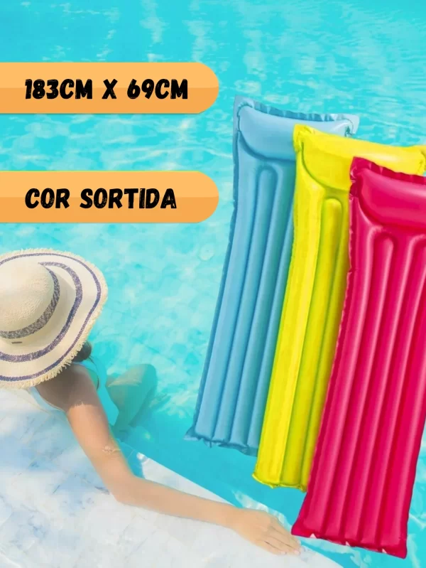 Colchão de ar Inflável para Piscina Bóia Lazer e Diversão 183x69cm Verão - Imagem 4