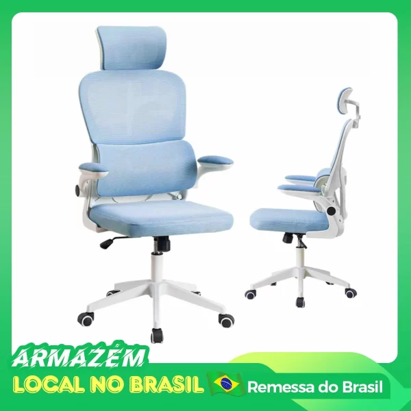 Cadeira ergonômica Python Fly, cadeira com apoio para a lombar, móvel para uso doméstico, tecido de malha, envio do Brasil