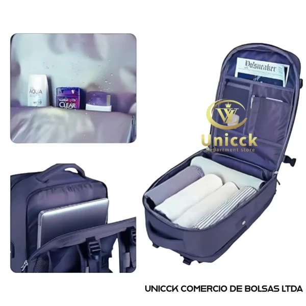 Mochila viral laptop de viagem escolar a prova d agua executiva notebook impermeável guarda tênis - Imagem 6