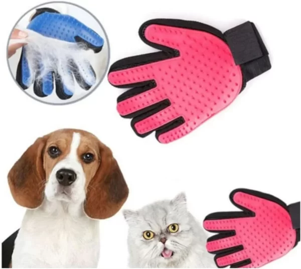 Luva Para Animais De Estimação Gato Cão Escova Removedor Cabelo Solto Deshedding Pente Banho Limpeza Massagem Pet Grooming - Imagem 4