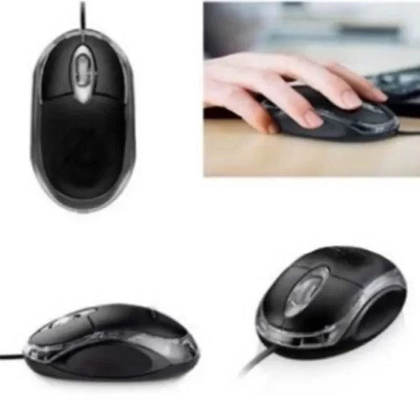 Mouse USB ótico com led mini Preto com Fio - Imagem 5