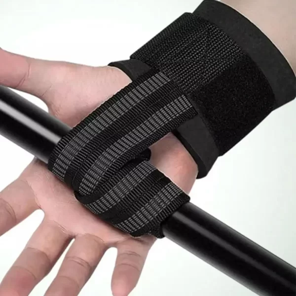 Par de Tala Straps com Munhequeira em Algodão para Musculação e Treino Funcional - Imagem 4