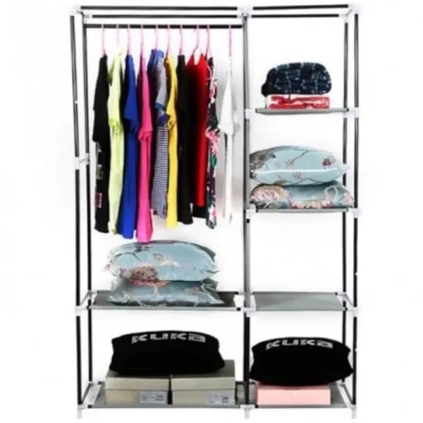 Guarda Roupa Organizador Armário Multiuso Compacto Arara Portatil Cabideiro Dobrável - Imagem 4