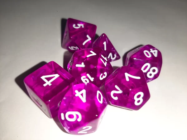 Jogo Dados 7 Peças Kit Dungeons And Dragons Rpg Rosa - Imagem 4