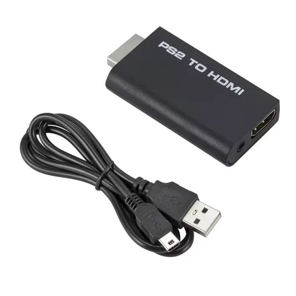 Adaptador Conversor PS2 Áudio Vídeo AV Para Cabo HDMI Qualidade Alta Resolução Conexão TV Monitor Imagem Som Claro Estável Jogos - Imagem 2