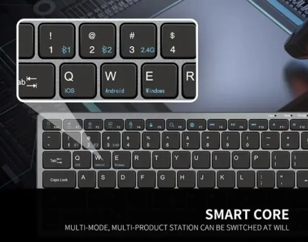 Kit Teclado e Mouse Bluetooth Wireless Slim 1000dpi Compatível com iPad Android iOS Confortável e Prático para Uso em Casa - Imagem 3