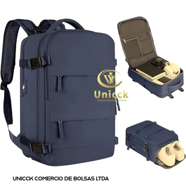 Mochila viral laptop de viagem escolar a prova d agua executiva notebook impermeável guarda tênis - Imagem 3