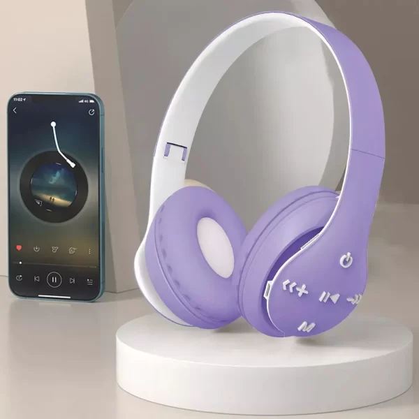 Fones De Ouvido Auscultadores Sem Fio com Microfone, Bluetooth Dobrável Gaming Headset, Esporte Fone De Ouvido, Música Earb - Imagem 5