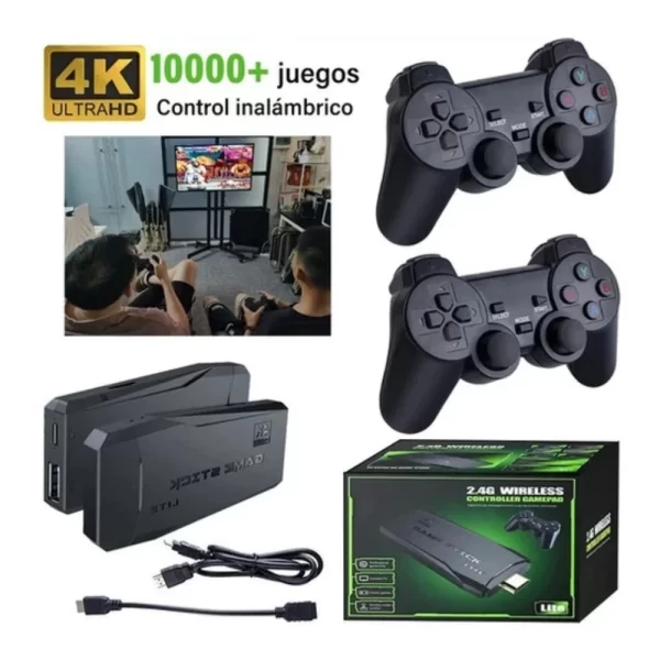 Videogame Stick 4K 20000 Jogos Retro Classicos + 2 Controles Sem Fio ; Console Emulador Portatil 64 GB - Imagem 2
