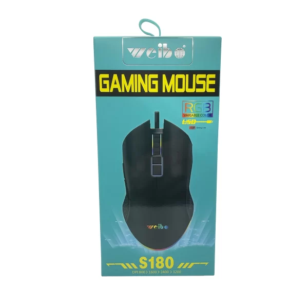 Mouse Gamer Óptico Led Rgb 3200 Dpi Com Fio Usb Preto S180 - Imagem 6