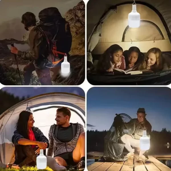 Luminária Portátil 18W Alça Gancho Iluminação LED Recarregável Compacta Portátil para Camping Pesca Caça Carregamento USB Type-C - Imagem 6