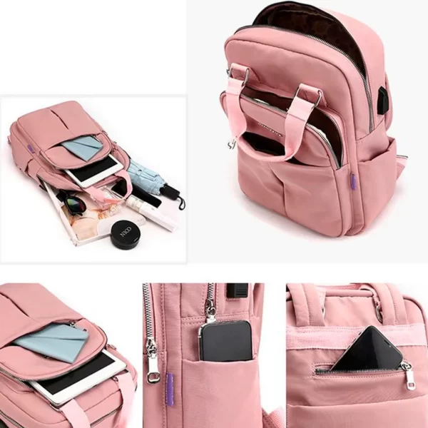 Mochila Bolsa Feminina Executiva Notebook Reforçada Usb Leve - Imagem 3