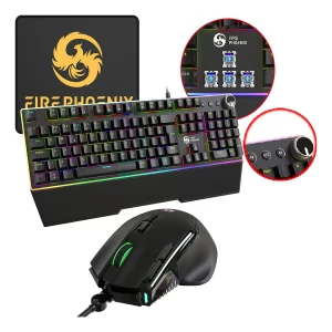Kit Teclado e Mouse Gamer Ergonômico BK-04