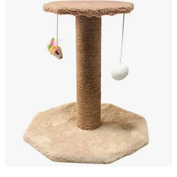 Arranhador Para Gatos Escalador Poste com Brinquedo Gato Duplo Exclusivo Cor Bege(23-19) - Imagem 5