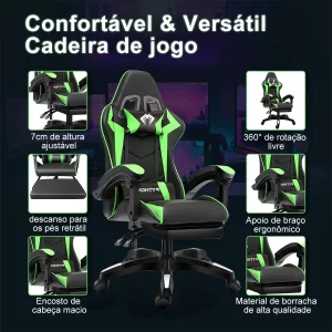 Cadeira Gamer Ergonômica com Apoio para os Pés