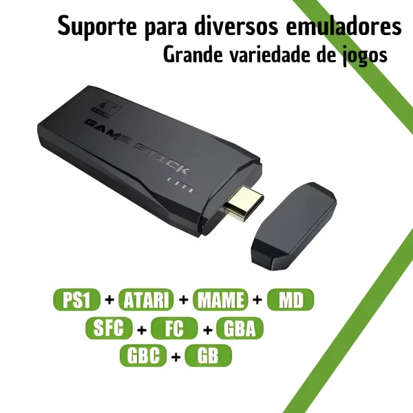 Videogame Stick 4K 20000 Jogos Retro Classicos + 2 Controles Sem Fio ; Console Emulador Portatil 64 GB - Imagem 4