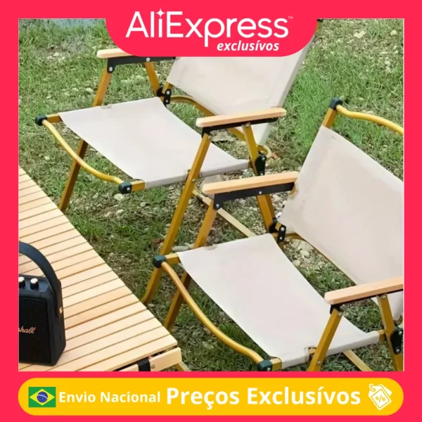 Cadeira Dobrável Portátil Camping Pesca Praia Piquenique Viagem Resistente Encosto Apoio Ar Livre Parques Adultos e Crianças