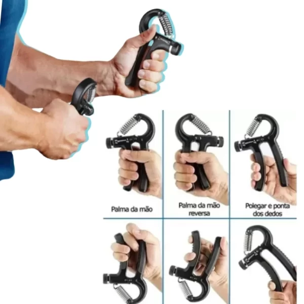 Hand Grip Flexor De Punho Com Mola Ajustável Antebraço Mãos - Imagem 3