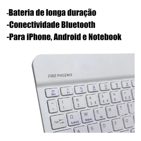 Kit Teclado E Mouse Bluetooth Sem Fio Recarregável Tablet Notebook Bk-8088 - Imagem 3
