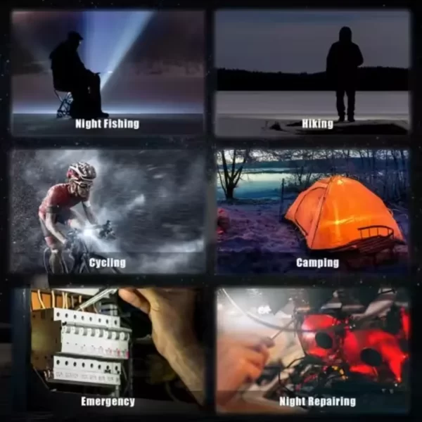 Lanterna LED USB Recarregável Tocha Cob 4LED Potente Compacta Durável Multifuncional Versátil Iluminação Alta Qualidade Camping - Imagem 4