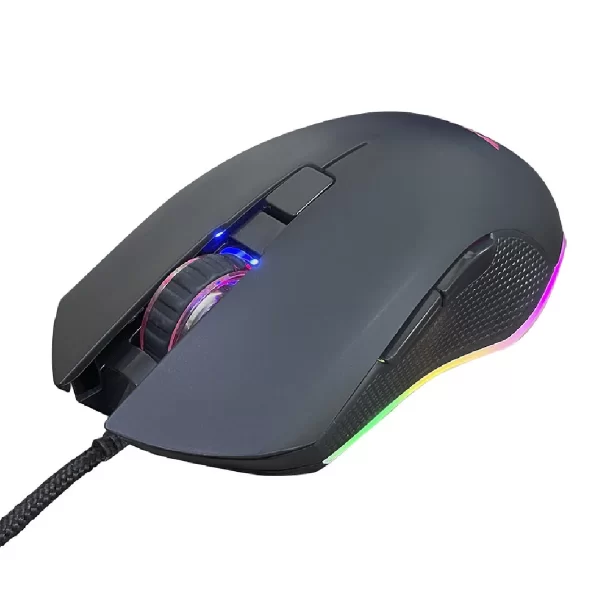 Mouse Gamer Óptico Led Rgb 6 Botões 3200 Dpi 6 Botões Com Fio Preto S180