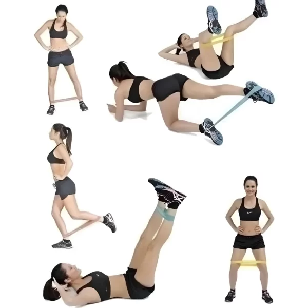 kit 5 Faixas Elástica de Resistência para yoga Pilates Treino Academia - Imagem 6