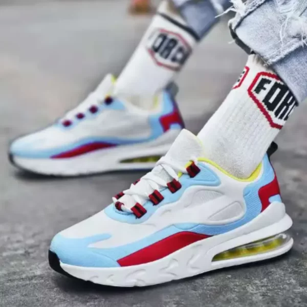 Tênis de corrida respiráveis para homens, tênis elásticos altos, absorção de choque, quatro estações, nova moda - Imagem 6