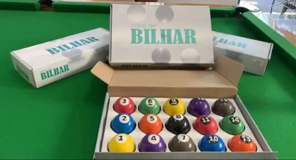 Jogo Bola de Sinuca/Bilhar Numerada 54mm + Estojo + Triângulo - Imagem 3