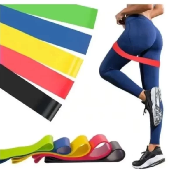 Kit 5 Faixas elásticas Thera Mini Band Fisioterapia Multifuncional Crossfit - Imagem 5
