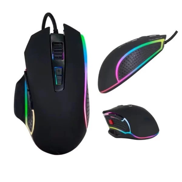 Mouse Gamer Com Fio Led RGB com Botões Laterais 4800DPI Para Jogar Gamming Rato Mouse Ergonômico PC Computador Gamer - Imagem 5