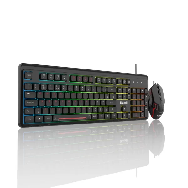 Kit Teclado Mouse Gamer KEEDI-TEC813 Membrana LED USB - Imagem 2