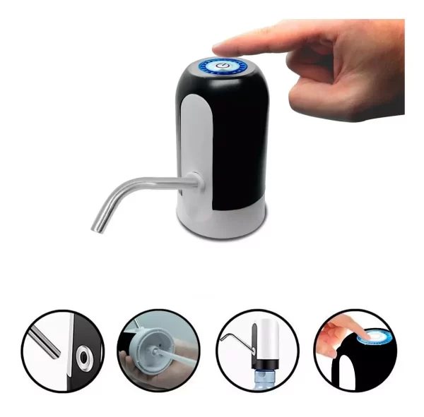 Bomba Elétrica Recarregável para Garrafão e Galão de Água Prática e Eficiente Ideal para Uso Doméstico e Escritórios Facilitador - Imagem 2