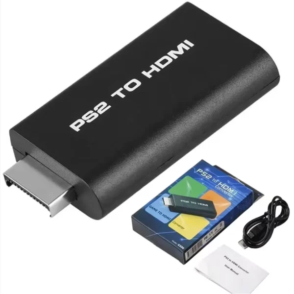 Adaptador Conversor PS2 Áudio Vídeo AV Para Cabo HDMI Qualidade Alta Resolução Conexão TV Monitor Imagem Som Claro Estável Jogos