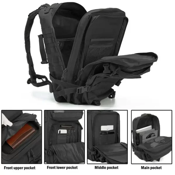 Mochila tática 50L + patch Reforçado impermeável grande espaçoso - Imagem 6