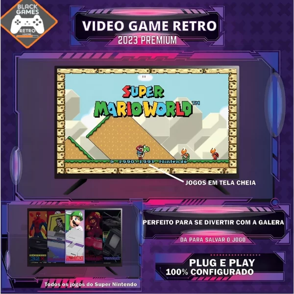 Vídeo Game Retro 2024 140.000 Mil Jogos Clássicos 128gb Com 2 Controles Sem Fio - Imagem 2
