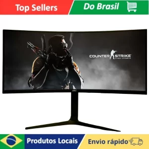 Monitor Gamer Ultrawide 34 Polegadas 165Hz 1ms Resolução WQHD Preto HDMI - Design Ergonômico