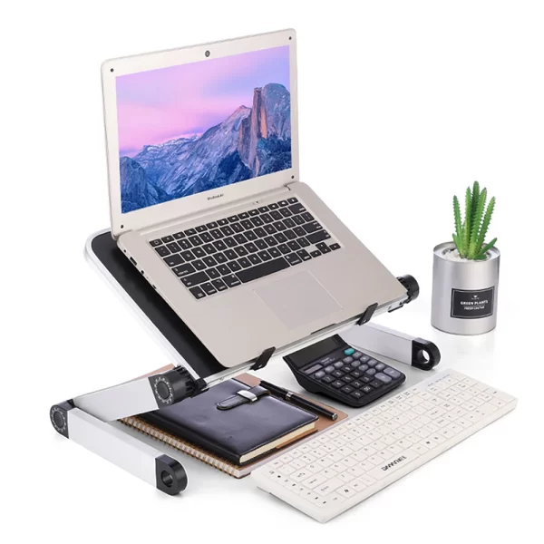 Suporte de mesa ajustável para laptop, portátil, alumínio, ergonômico, para tv, cama, sofá, pc, notebook, mesa, com mouse pad - Imagem 3