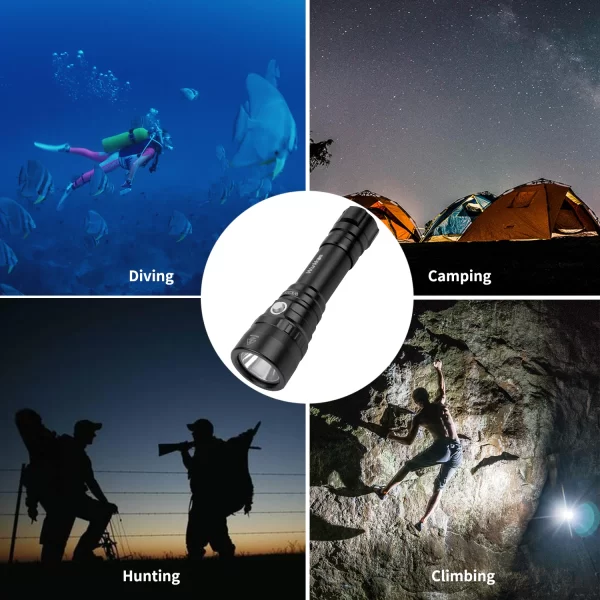 Wurkkos wk20s poderosa lanterna de mergulho ipx8 à prova dwaterproof água luz de mergulho recarregável max 2000 lúmen sst40 hd led 4 modos - Imagem 6