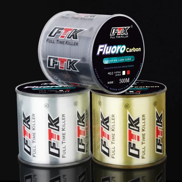 Linha de pesca ftk revestimento de fibra de carbono linha de fluorocarbono 300m/500m 0.14-0.5mm 4.13-34.32lb acessórios vestíveis japão - Imagem 4